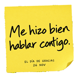 Sticker propuesto: Me hizo bien hablar contigo.